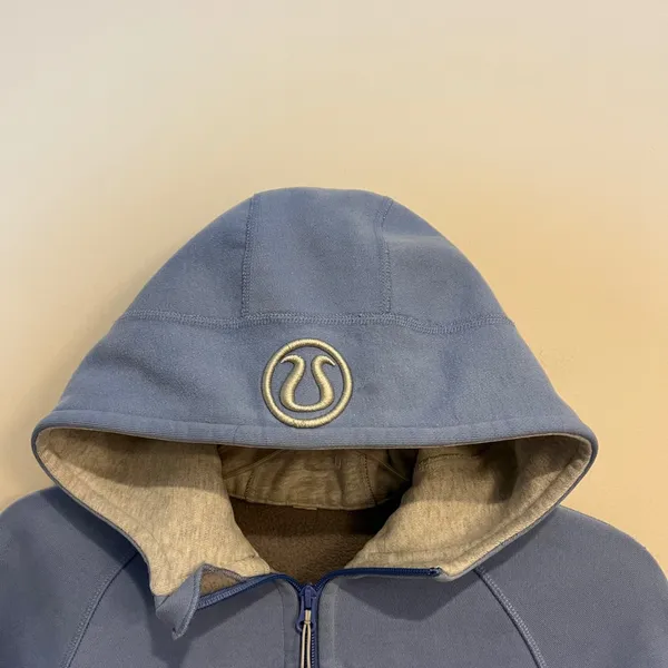 2000s Lululemon Sweatshirt Scuba Hoodie Full Zip Periwinkle Blue Women Size 6 - Image 4