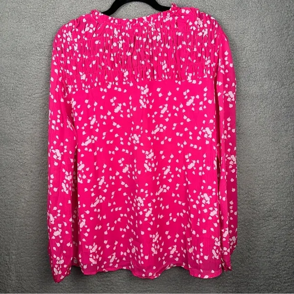 Dokotoo Top Womens XL Pink Alicia Floral Print Smocked Chiffon Blouse Bohemian - Image 3