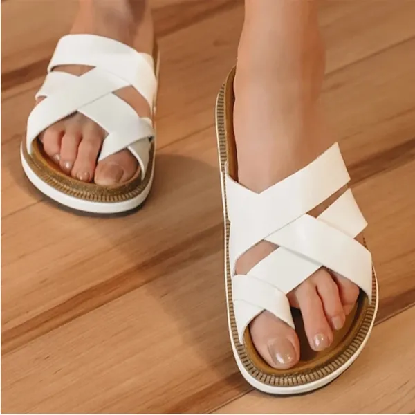 EUC Free People Ventura Sandals White Size 10 Retail $88.00 - Image 2