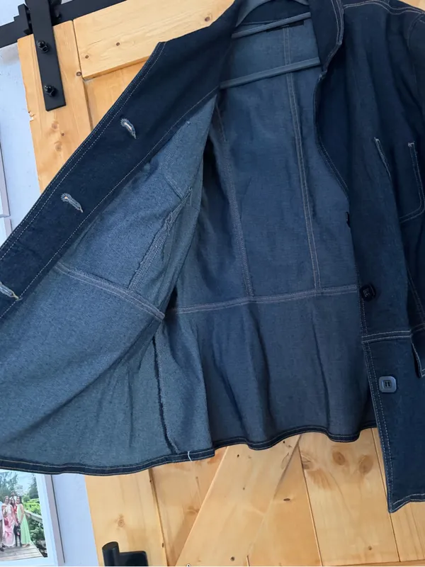 Apostrophe Woman Dark Wash Denim Jacket Size 20W Button Front Stretch Plus Size - Image 4
