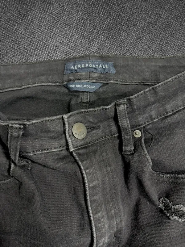 Black Distressed High Rise Jegging Jeans - Image 3