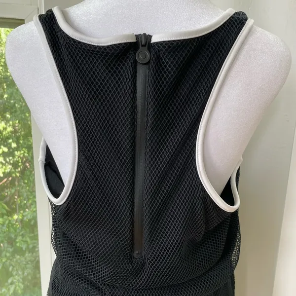 Hunter Black Mesh Racerback Zip Back Tennis Dress Swimsuit Coverup Size Small - Image 5