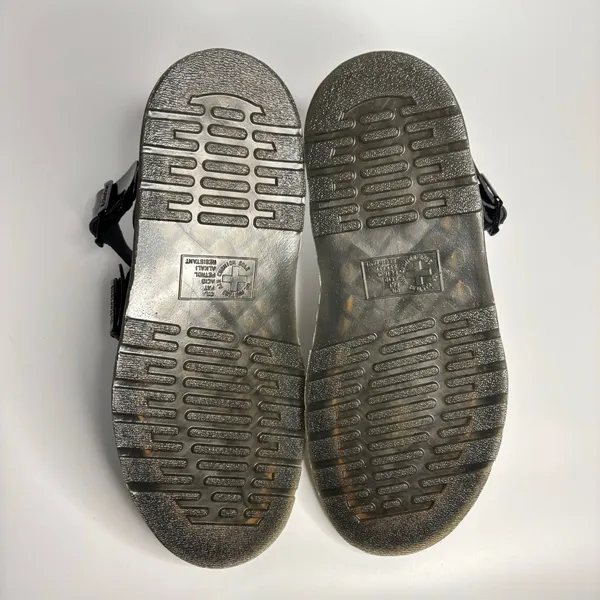Dr. Martens Gryphon Patent Leather Gladiator Sandals in Black Patent Lamper - Image 9