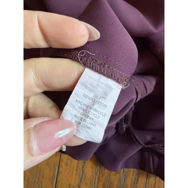 Amanda Uprichard Dress Womens Medium Purple Bow Neck 3/4 Sleeve Sheath Office - Image 4