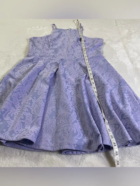 Francesca’s Lilac Floral Print Dress size L - Image 6