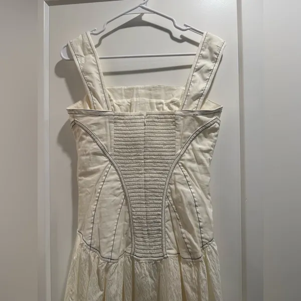 By Anthropologie Sleeveless Square-Neck Twofer Midi‎ Dress Size MP - Image 5