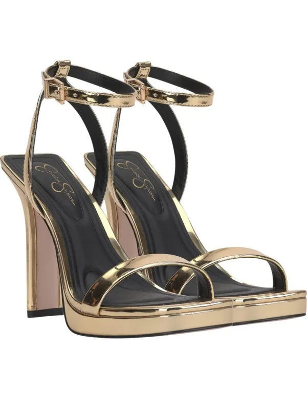 NWT Jessica Simpson Two-Piece Platform Stiletto Dress Sandals Gold Yellow 5M - Image 6