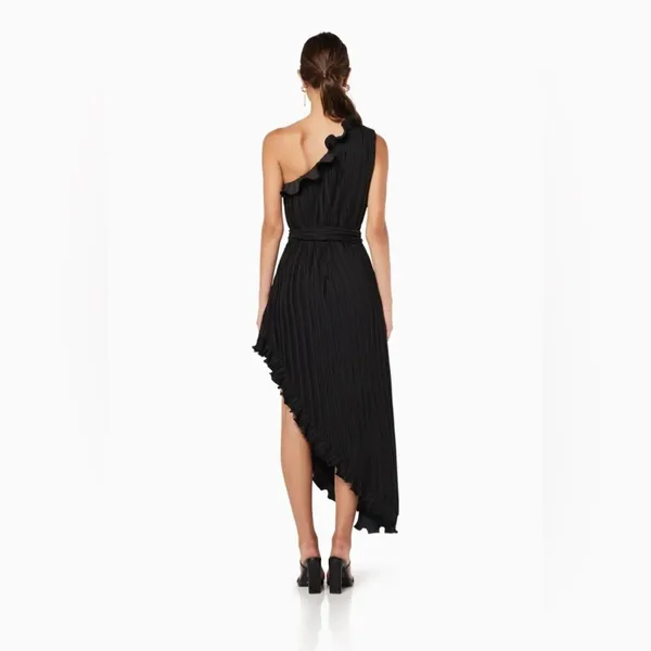 Elliatt Italianate One Shoulder Pleated Dress in Ivory - Image 9