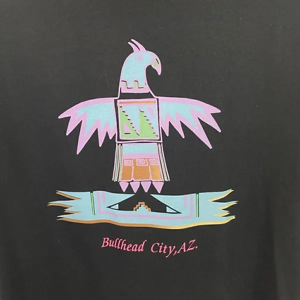 Vintage HEF-T Bullhead City AZ. Aztec Thunderbird T-Shirt Size Large Unisex - Image 4