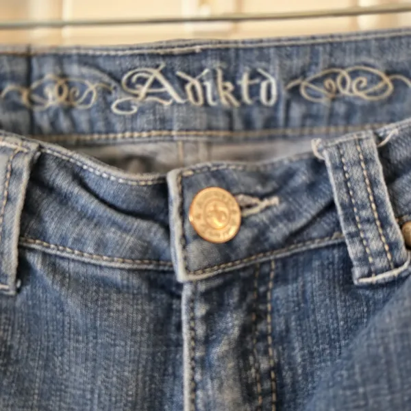 Adiktd Low Rise Bootcut Jeans Size 2 W27 Embroidered Pocket Y2K Western Denim - Image 6