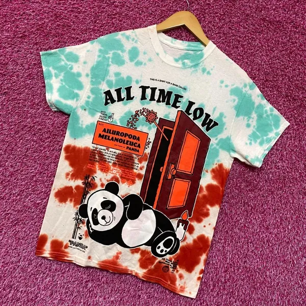 All Time Low Giant Panda Put Up or Shut Up Rock Tie Dye L - Image 4