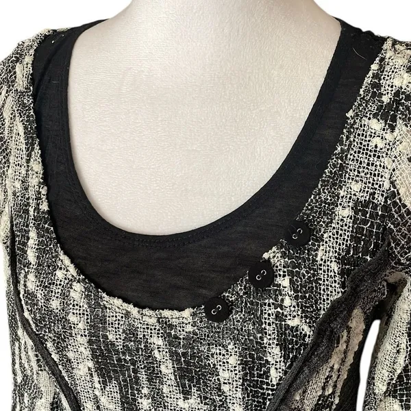 Picadilly Fashion Gothic Witchy Midi Dress Black White Layered Womens Size XS - Image 3