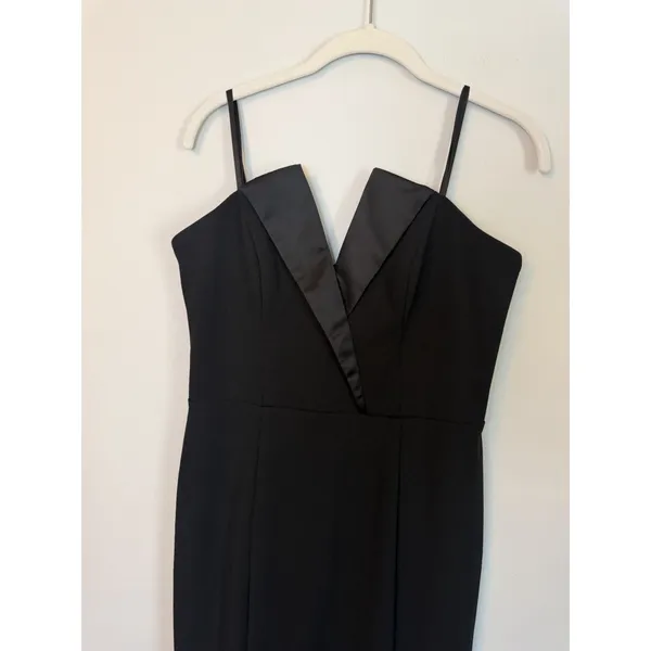 Betsy & Adam Black Tux Detail Strapless Column Gown Size 10 $239 NEW - Image 9