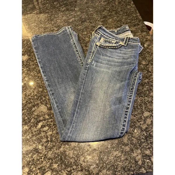 Miss Me Jeans Women's Blue Boot Rhinestone Cowgirl JP5014 Size 29‎ Southwestern - Image 2