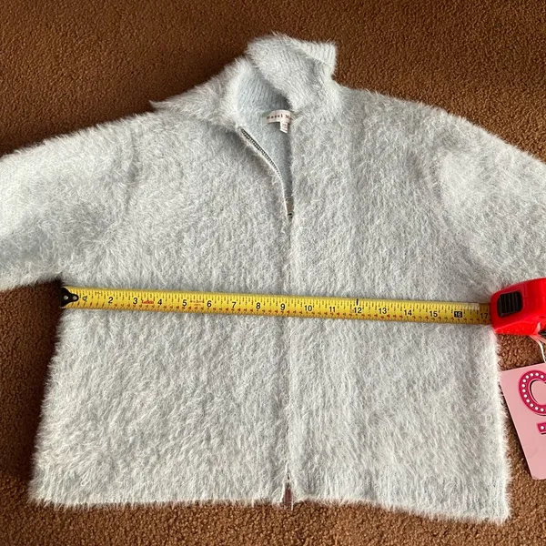NWT Hazel Moon blue zipped fuzzy sweater XS - Image 9