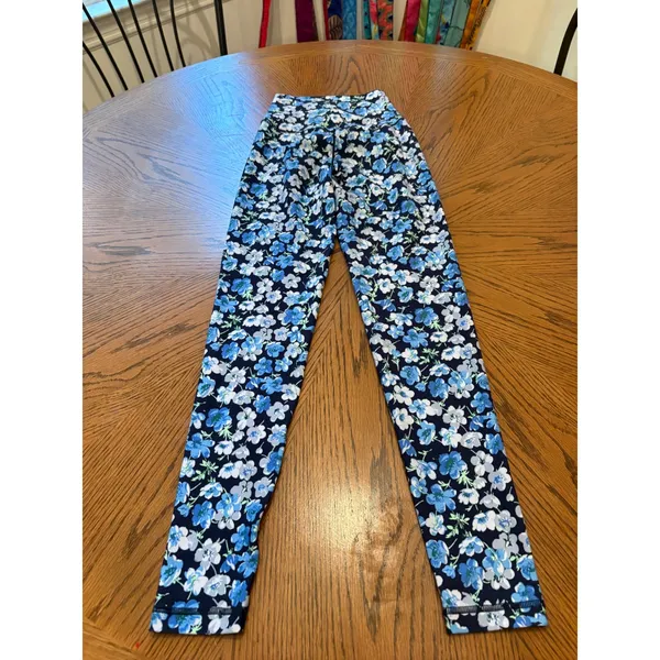 OFFLINE by Aerie Real Me Leggings Womens XS Blue Floral High Rise 7/8 Length - Image 4