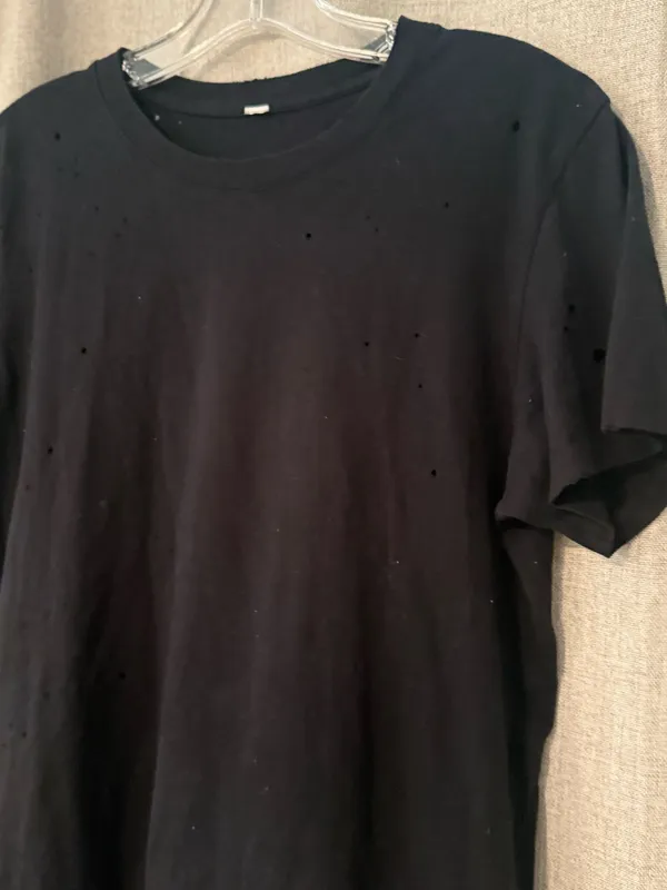Alo Yoga | Distressed Black Tee | S  - Image 2