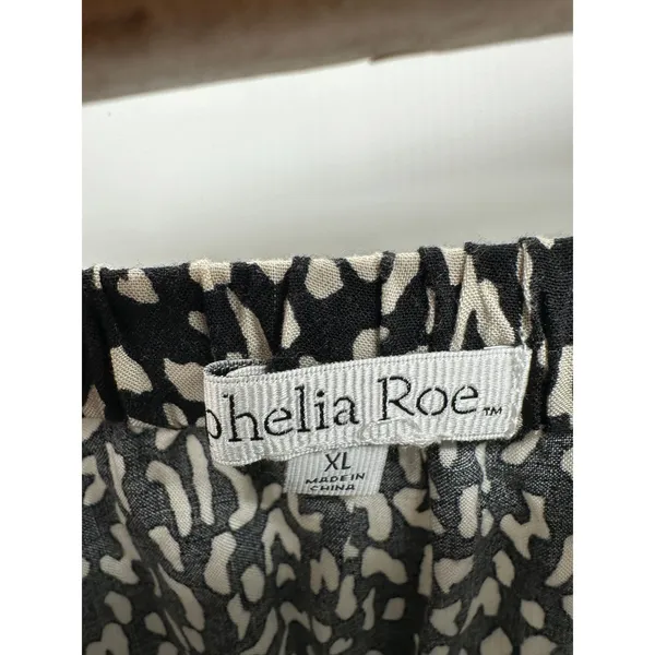 Ophelia Roe Midi Skirt Women XL Black‎ Cream Cinch Ruffle Chic Feminine Milkmaid - Image 4