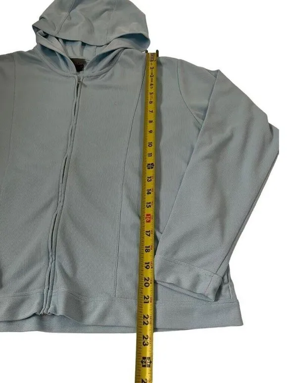Nike Dri-Fit Women Size XL 16-18 Blue Hoodie Jacket 16-253 - Image 8