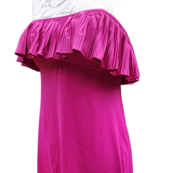 Seafolly Fuschia Strapless Ruffle Chest Coverup‎ Dress Small - Image 2