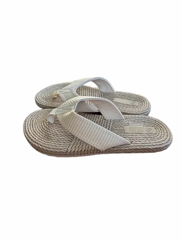 Woven Rope Toe-Post Sandals in Cream - Women - Image 4