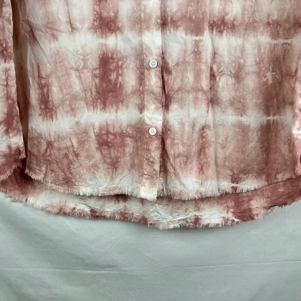 Zara Pink Tye Dye Button Down Blouse Medium - Image 2