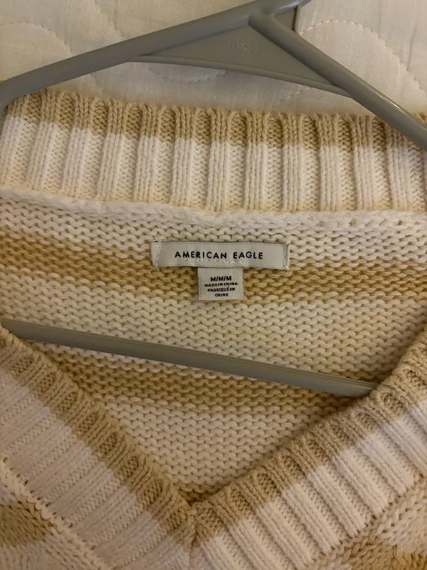 American Eagle Striped Cropped Sweater Medium  - Image 5