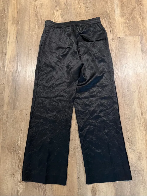 COS Black Wide-Leg Jacquard Pants size 8 - Image 4