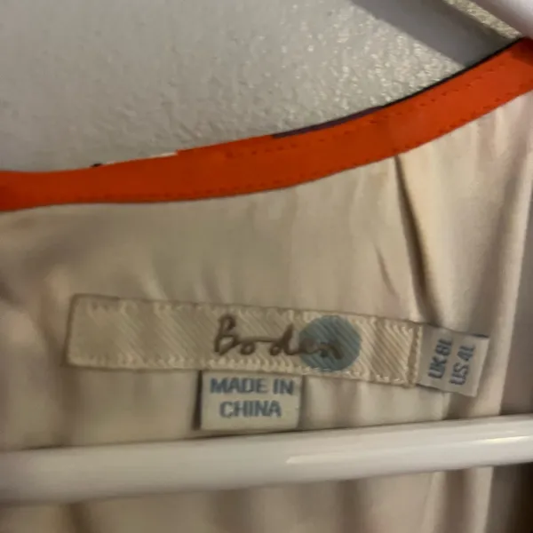 Boden Cream‎ and Orange Dress - Image 6