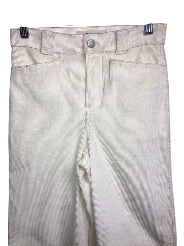 Madewell Emmett Wide-Leg Mid-rise Pants in Corduroy Cream Size 23 - Image 5