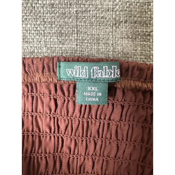 Wild Fable Brown Denim Strapless Smocked Tube Top Size XXL Summer Cruise Beach - Image 4