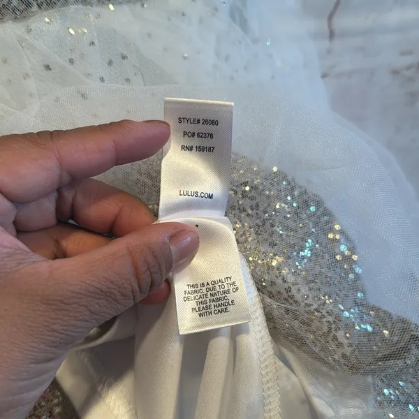 Lulus Dress Medium Sparkling White Tulle Ballerina Dream Cream Gold Skater Dress - Image 11