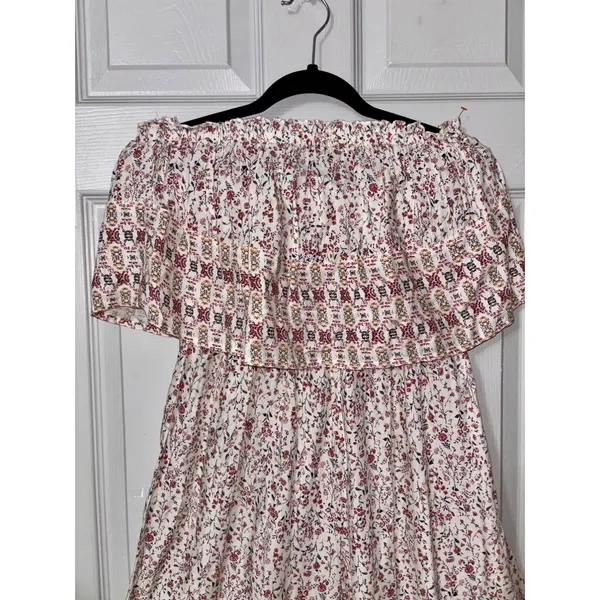 JAPNA Anthropologie Wide Leg Jumpsuit Romper Strapless Ruffle smocked small - Image 12