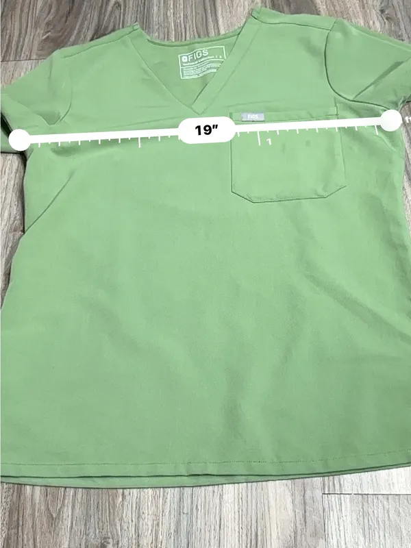 Figs Olive Green V-Neck Scrub Top - Image 9