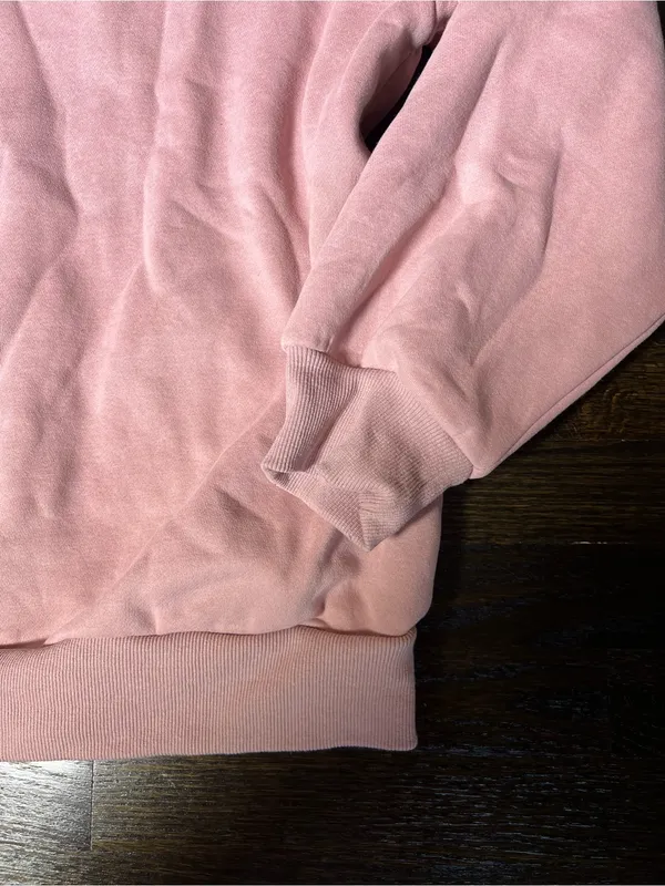 Trendy Queen Pink Quarter-Zip Fleece Mock Neck Sweatshirt Large - Image 5