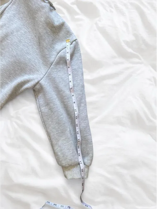 Heather Gray Full Zip Fleece Hoodie Size M - Image 6