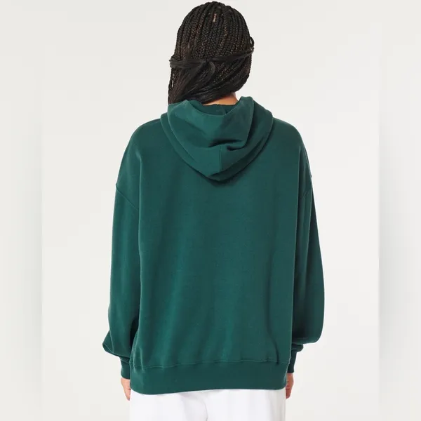 HOLLISTER Feel Good Fleece Cozy Hoodie In Dark Teal - Image 2