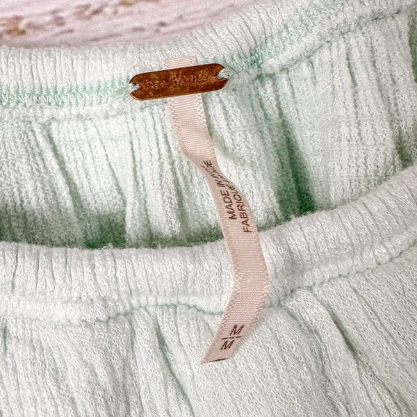 Free People Cora Lee Green and White Off the Shoulder Ombré Top, EUC, Medium - Image 7