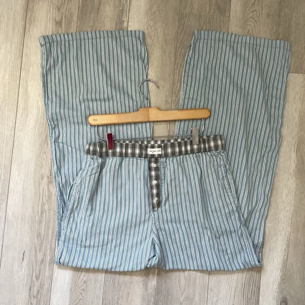 Urban Outfitters Pants cotton striped avril boxer low rise womens Blue (medium) - Image 3