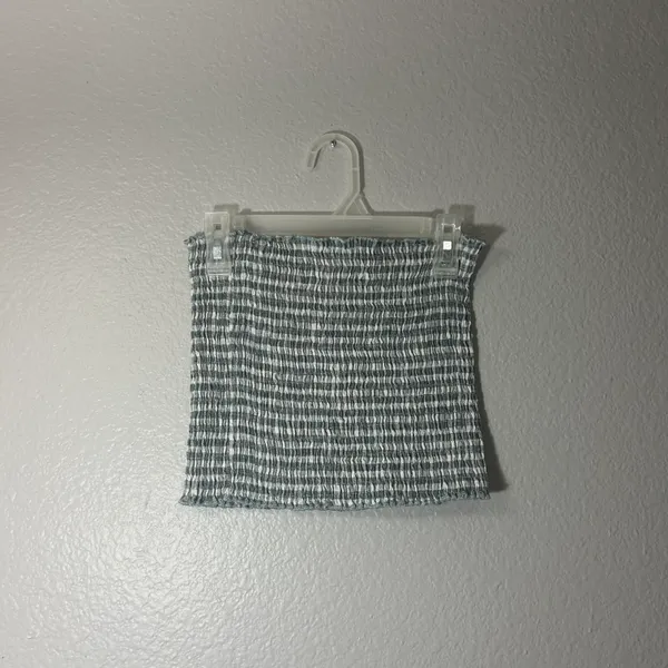 John Galt Gingham Smocked Tube Top In Green - Image 2