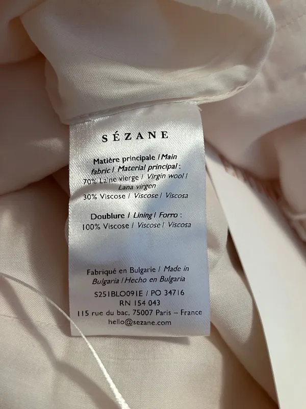 Sézane Strapless Blouse Elian /Tube Top Ecru size 38 US6 New with tags - Image 7
