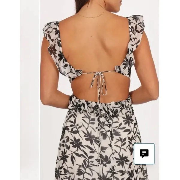 Petal & Pup Rory Floral Ruffle Detail Open Back Maxi Dress XL NEW - Image 4