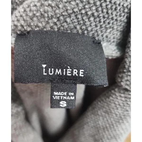 LUMIÈRE Sweater Womens Size S Grey Cowl‎ Neck Knit Pullover Cozy Minimalist - Image 4