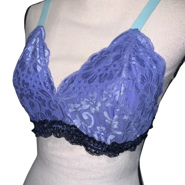 No Boundaries Lace Bralette Blue XL - Image 2