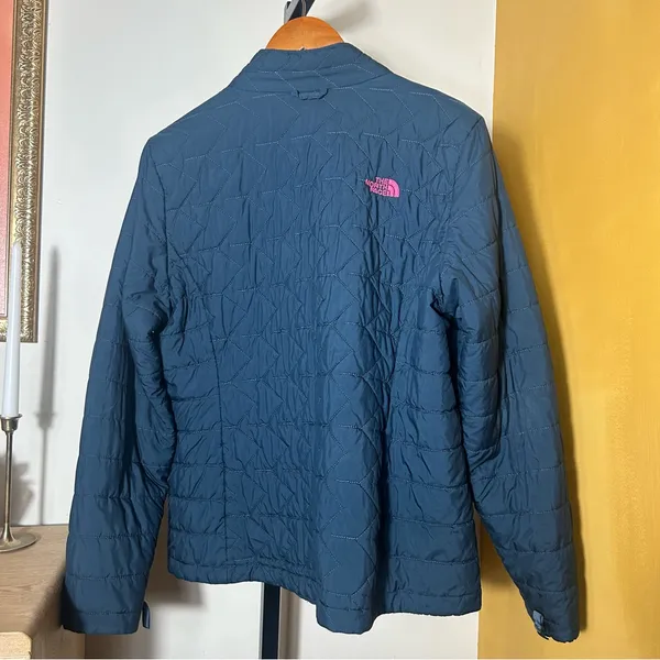 The North Face Tamburello Insulated Jacket Quilted Puffer Coat Blue Pink Size XL - Image 4