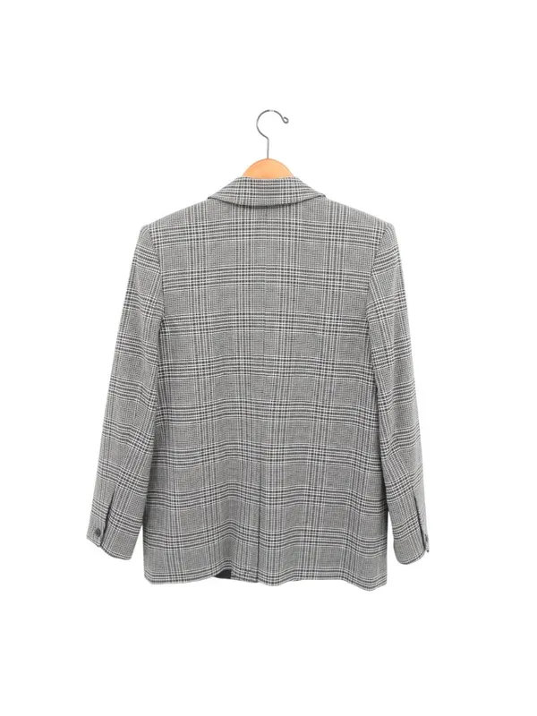 Something Navy Menswear Jacket Grey Steel Kate Plaid Oversized Blazer S - Image 7