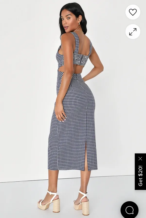 Lulus Navy Midi Dress - Image 2