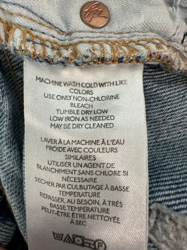 Free People We The Free Raw Hem Denim Mini Skirt Light Wash Size 10 - Image 4