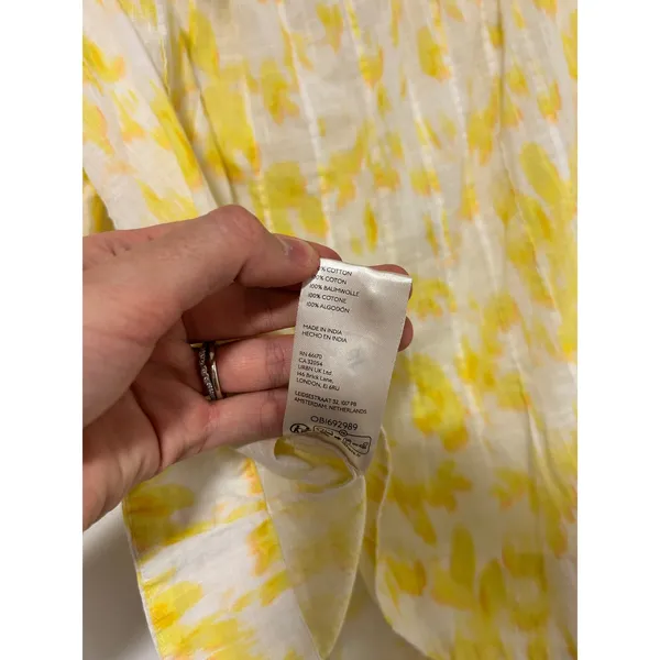 Maeve‎ Anthropologie Yellow Off-The Shoulder Ruffled Swing Puff Blouse Large - Image 10