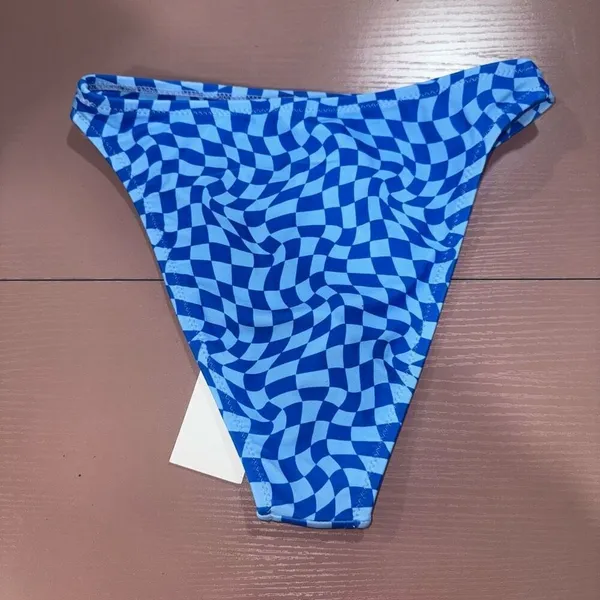 Grey Bandit Blue Checkered Bikini Bottoms - Image 2